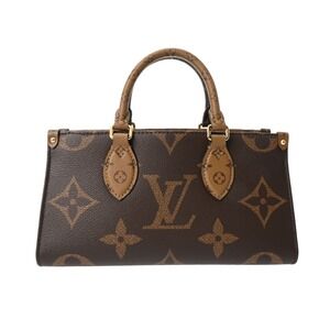 Louis Vuitton Monogram Reverse On the Go EW Brown Canvas Handbag
